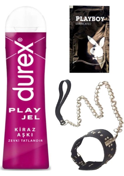 Kiraz 50 ml Jel + Siyah Deri Tasma + Ply Jel