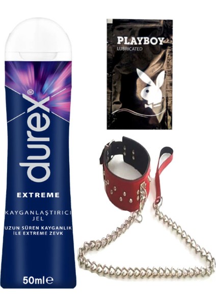 50 ml Extreme Analjel 50 ml + Kırmızı Deri Tasma + Ply Jel
