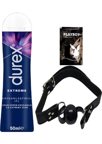 50 ml Extreme Analjel 50 ml + Siyah Deri Ağız Topu + Ply Jel