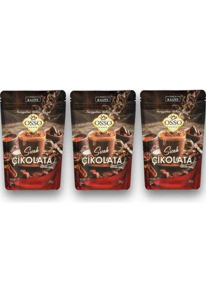 3’lü Sıcak Çikolata(3x200=600gr)