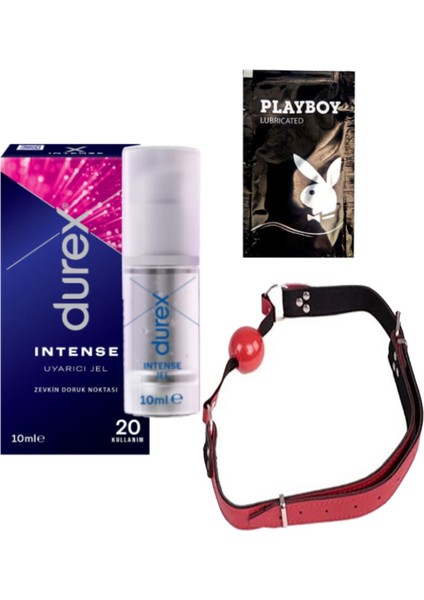 Intense Uyarıcılı Jel + Kırmızı Deri Ağız Topu + Ply Jel