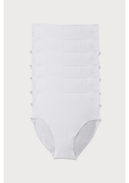 Kadın Beyaz 6 lı Paket Modal Dar Kalıp Extra Yüksek Bel Slip Külot 1955