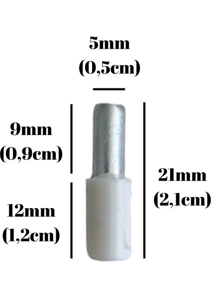 Metal Beyaz 5mm Geçme Raf Pimi Dolap Raf Altı Pimi(5mm)(Metal)(Beyaz) fırsatları