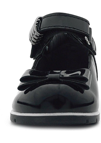 Siyah Rugan Metal Detaylı Fiyonklu Kız Bebek Babet Ayakkabı fırsatları