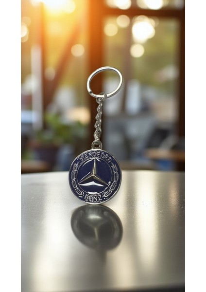 Mercedes Ile Metal Anahtarlık Araba Anahtarlığı Mavi çift taraflı fiyatları