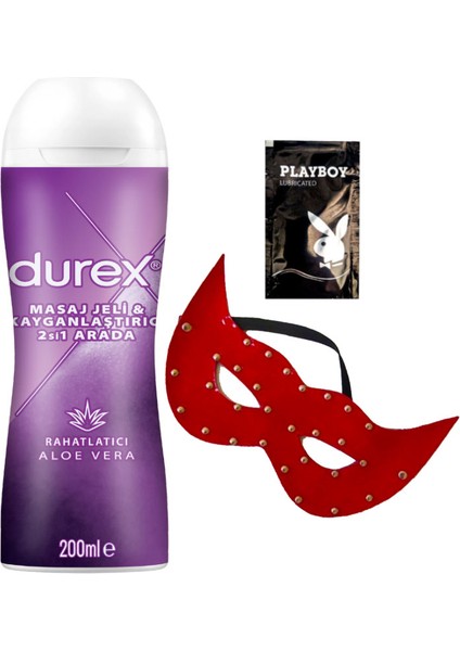 Aloe Vera 2'si 1 Arada Masaj & Kayganlaştırıcılı Jel + Kırmızı Deri Göz Maskesi + Hediye