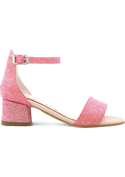 Lilo Simli Fuşya Pembe Tek Bantlı Kız Çocuk Topuklu Abiye Ayakkabı modelleri