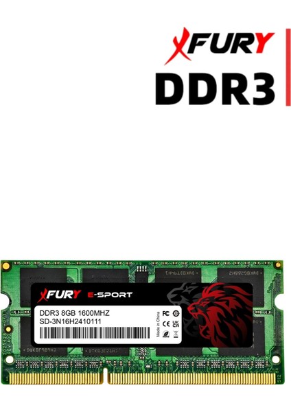 E-Sport 8gb 1600MHZ Ddr3 Notebook Ram Bellek 1X8GB fırsatları