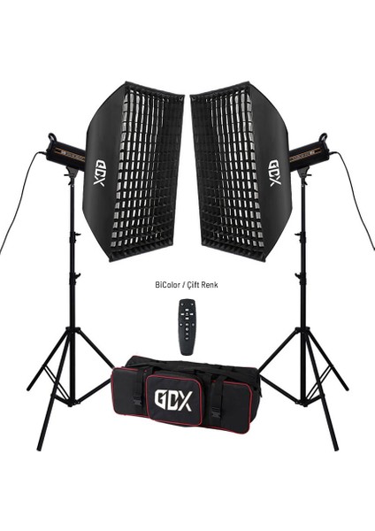 HD-300II C Bicolor 2'li Işık Seti 300W Video LED Işığı