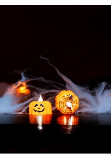 Cadılar Bayramı Balkabağı Pilli LED Mum Halloween Parti Dekorasyonu