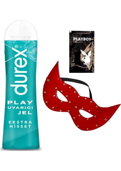 Play Ekstra Hisset Bay Bayan Uyarıcılı Jel 50 ml + Kırmızı Deri Göz Maskesi + Hediye