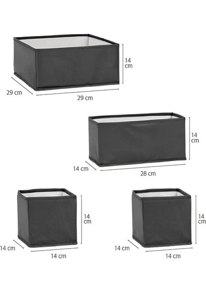 4'lü Dolap Içi ve Çekmece Içi Düzenleyici Organizer Giysi, Çorap, Iç Çamaşırı Saklama Kutu Seti indirimleri