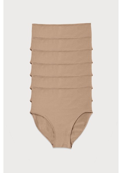 Kadın Ten 6 lı Paket Modal Dar Kalıp Extra Yüksek Bel Slip Külot 1955
