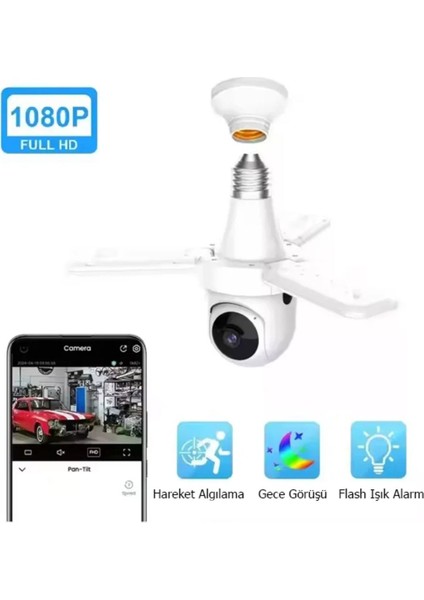 Ev Içi Akıllı Duy Girişli Cctv Güvenlik Kamera ve LED Ampul Ses Özellikli