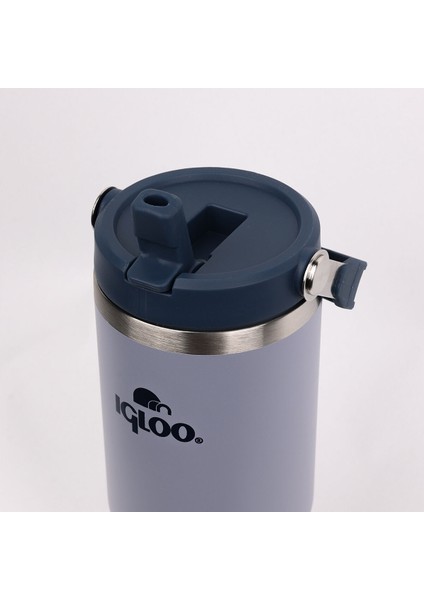 Powder Çelik Termos 900ML Duman Mavi 12SAAT SICAK/18SAAT Soğuk Saklama