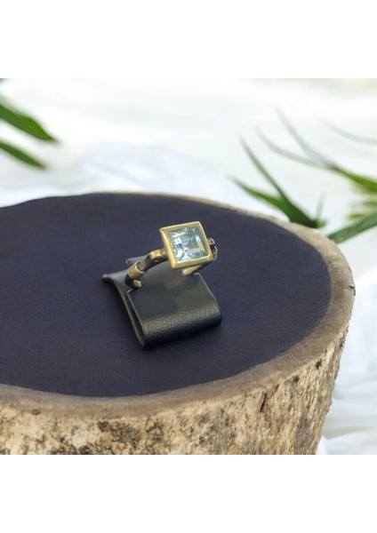 Akuamarin Baget Gümüş Yüzük