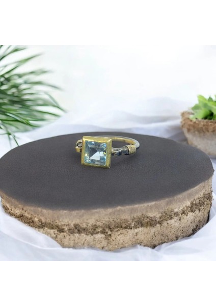 Akuamarin Baget Gümüş Yüzük modelleri