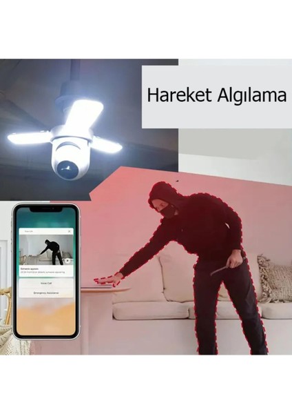 Ev Içi Akıllı Duy Girişli Cctv Güvenlik Kamera ve LED Ampul Ses Özellikli modelleri