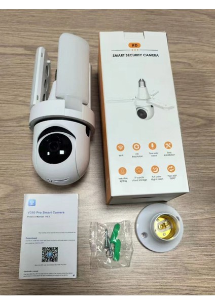 Ev Içi Akıllı Duy Girişli Cctv Güvenlik Kamera ve LED Ampul Ses Özellikli fırsatları