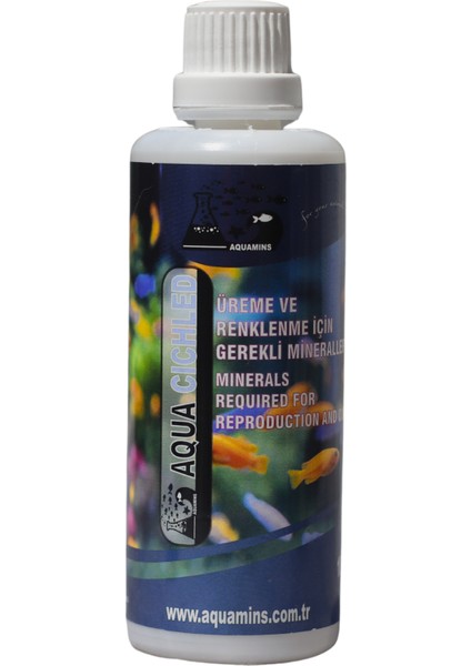 Aqua Cıchled – Cichlid (Ciklet) Balıkları Için Renk & Iskelet Gelişimi Mineral Desteği (100 Ml)