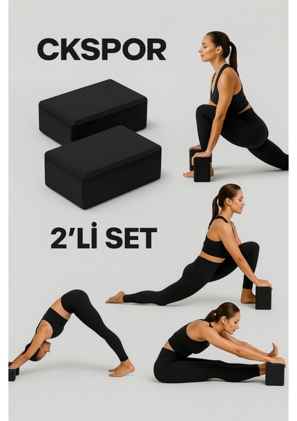 2' Li Yoga Blok Seti pilates Yoga Denge Köpüğü 1 Çift