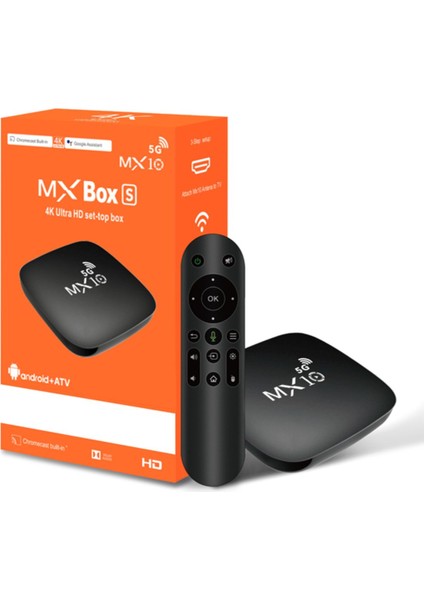4K Ultra Hd Android Tv Box Mxboxs Android 14 5g 4gb RAM+64GB Hafıza