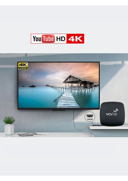 4K Ultra Hd Android Tv Box Mxboxs Android 14 5g 4gb RAM+64GB Hafıza fırsatları