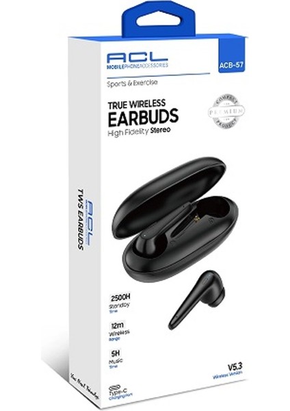 Gunkes Acb-57 5.3 Versiyon Type-C Şarj Girişli True Wireless Kulakiçi Kulaklık fiyatları