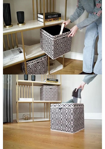 (2 Adet )Bohe Raf Düzenleyici Organizer Kutu, Saklama Kutusu, 30 x 30 x 30 cm fırsatları