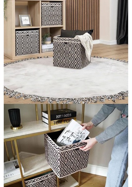 (2 Adet )Bohe Raf Düzenleyici Organizer Kutu, Saklama Kutusu, 30 x 30 x 30 cm indirimleri