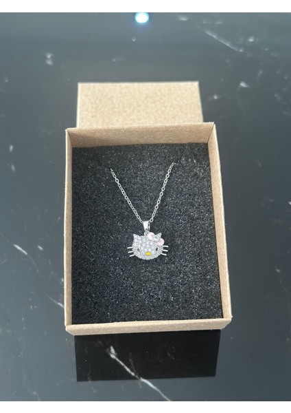 Minimal Hello Kitty Çelik Kolye
