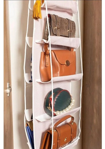 (2 Adet) Alas Çanta Düzenleyici Çanta Askılığı 10 Lu Dolap Içi Düzenleyici 37*125 cm indirimleri