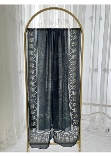 Retro Desen Pamuk Şal Antrasit fiyatları