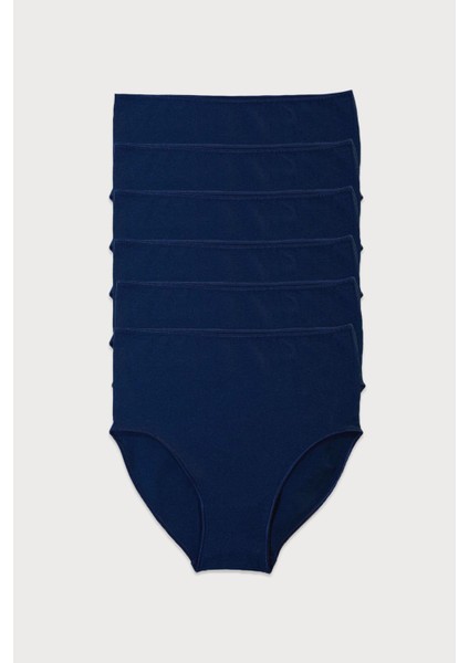 Kadın Lacivert 6 lı Paket Modal Dar Kalıp Yüksek Bel Slip Külot 1955