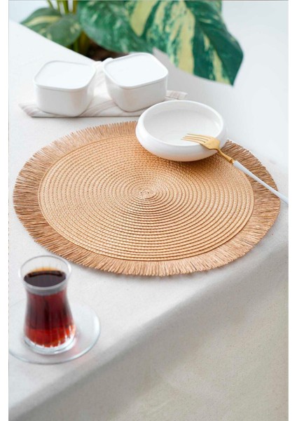 Acar 6’lı Amerikan Servisi Supla Yuvarlak Kahverengi 38 cm – ACR-286/20