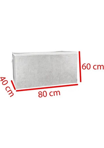 Alas Gri Çizgili Fermuarlı Mega Boy Hurç Yastık-Yorgan-Kıyafet Düzenleyici 80*40*60 cm fiyatları