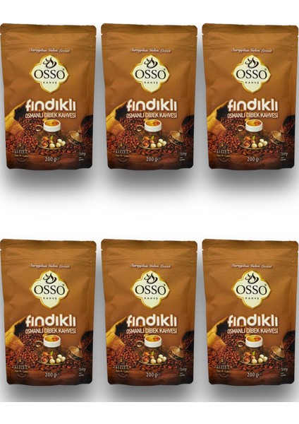 6’li Fındıklı Osmanlı Dibek KAHVESI(6X200=1200GR)