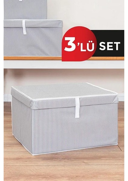 (3 Adet) Alas Çok Amaçlı Kutu Maxi Boy Tela 50*40*30 cm
