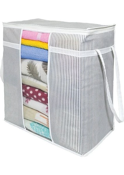 (2 Adet) Alas Pencereli Saklama Çantası Çizgili Çok Amaçlı 50X45X30 cm fiyatları