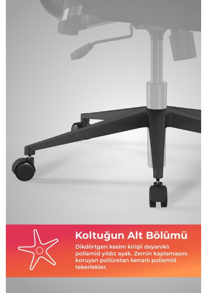 Ergolife Sit 8 Ofis Koltuğu | Tekerlekli, Fileli, Ayarlanabilir Bilgisayar Sandalyesi -DF.D.1.243