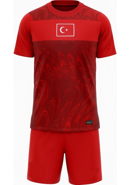 Özel Tasarım Isme Özel Yazdırmalı Türkiye Kırmızı Çocuk Milli Takım Forma Tişört ve Short Takımı