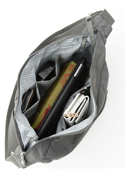 Unısex Suya Dayanıklı Krinkıl Kumaş Çapraz Pembe Renkli Günlük Okul Seyahat ve Omuz Çantası