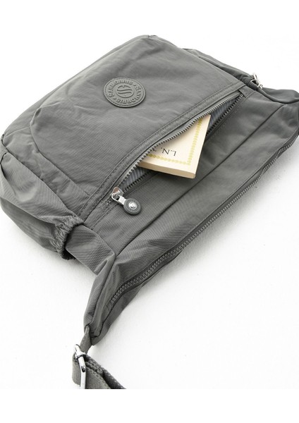 Unısex Suya Dayanıklı Krinkıl Kumaş Çapraz Pembe Renkli Günlük Okul Seyahat ve Omuz Çantası