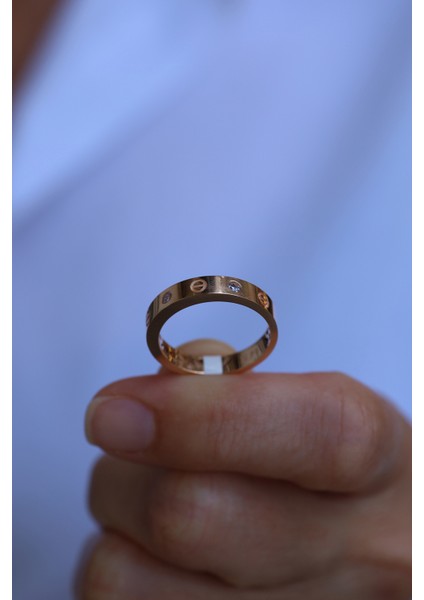 14 Ayar Altın Taşlı Çivi Model Rose Yüzük fırsatları