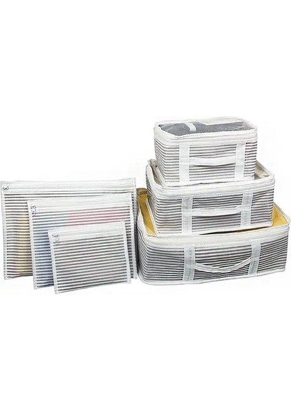 (2 Set) 6'lı Valiz Düzenleyici Set - Çizgili modelleri