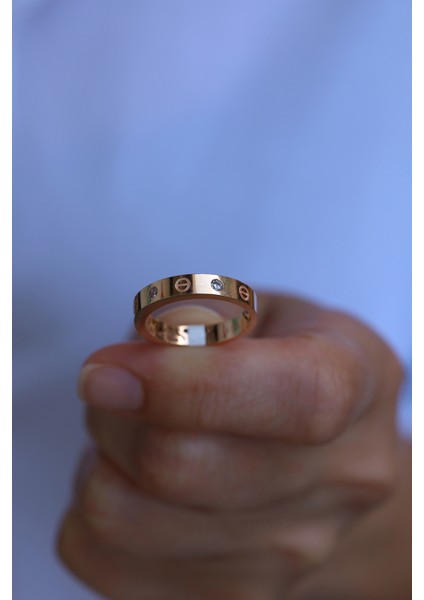 14 Ayar Altın Taşlı Çivi Model Rose Yüzük indirimleri