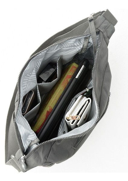 Unısex Suya Dayanıklı Krinkıl Kumaş Çapraz Lacivert Renkli Günlük Okul Seyahat ve Omuz Çantası