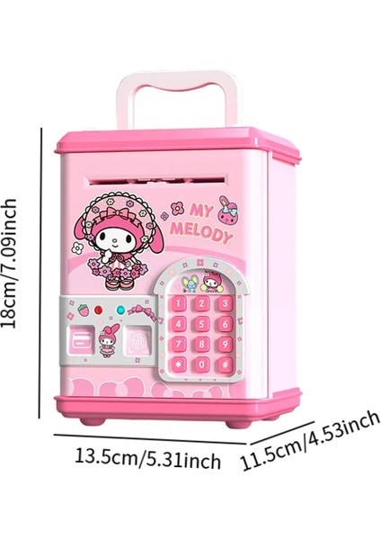 Sanrio Kawaii Kuromi Elektronik Şifreli Kumbara Atm Görünümlü Kumbara My Melody Atm Kumbara