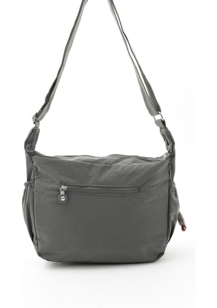 Unısex Suya Dayanıklı Krinkıl Kumaş Çok Gözlü Çapraz Koyu Gri Renkli Okul Seyahat ve Omuz Çantası indirimleri