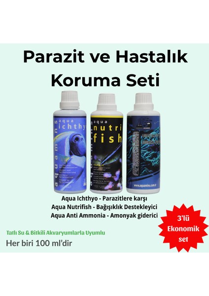 Akvaryum Balıkları Için Parazit ve Koruma Seti (3X100 Ml)